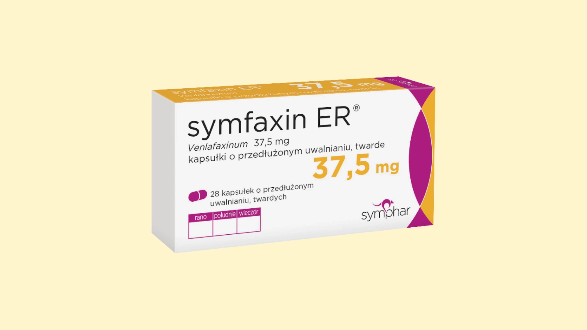 Opakowanie leku Symfaxin ER 37,5 mg